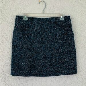 Loft Women's Blue Tweed Skirt with pockets lined size 6